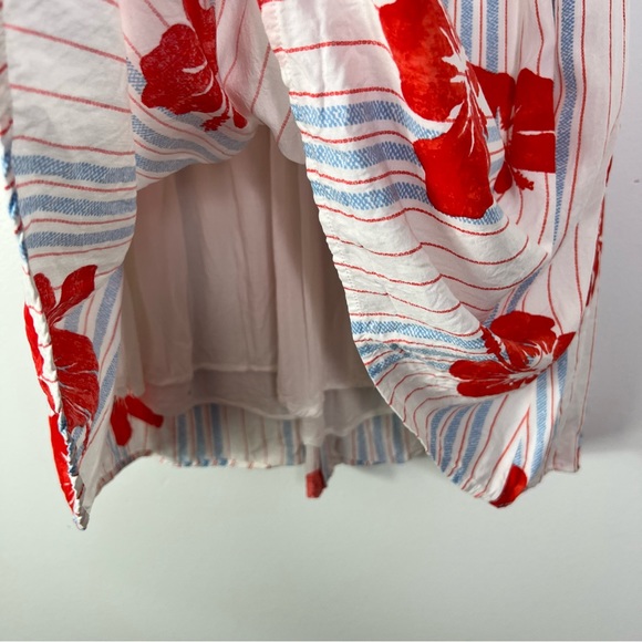 LULUS Pretty Mama Hibiscus Floral Tropical Short Sleeve Dress Womens M - Picture 7 of 12